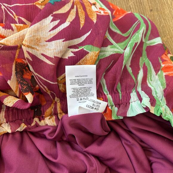 Express Tropical Flamingo Print Maxi Dress Womens Size L Beachy Summer Vacation - Picture 11 of 11